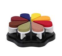 OEBUAFI Tampon Encreur en Forme de Pétale de 8 Couleurs, Accessoire de Peinture de Tampon de Bricolage avec Encre Pigmentée à Séchage Lent, pour Colorer le Bois (Encre d'imprimerie + éponge +