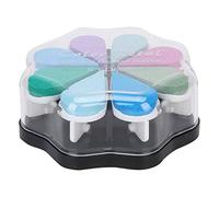 OEBUAFI Tampon Encreur en Forme de Pétale de 8 Couleurs, Accessoire de Peinture de Tampon de Bricolage avec Encre Pigmentée à Séchage Lent, pour Colorer le Bois (Encre d'imprimerie + éponge +