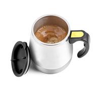 OEBUAFI Tasse électrique Auto-mélangeuse avec Couvercle scellé et Poignée à Bouton Cachée, Idéale pour les Matins Occupés, Tasse Isolée en Acier Inoxydable pour une Agitation Rapide, Conception
