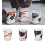 OEBUAFI Tasse en Verre Mignonne de Pattes de Chat, Tasse à café Résistante à la Chaleur de 300 Ml avec la Conception de Griffes de Chat Givrées, pour le thé au Lait Expresso Latte Bureau (C)