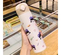 OEBUAFI Tasse Sous Vide en Acier Inoxydable avec Couvercle Pop-up, Flacon isolé Portable pour les Activités de Plein Air, les Voyages et le Bureau, 500 G (450ML)