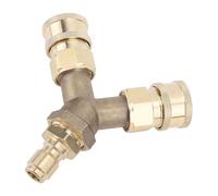 OEBUAFI Té de Nettoyeur Haute Pression, Connecteur à Trois Voies en Laiton à Connexion Rapide, Coupleur Répartiteur de Raccord de 3/8 Pouces pour Nettoyeurs Haute Pression et Outils de