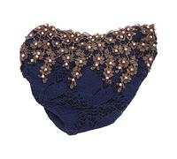 OEBUAFI Turban Bandeau en Dentelle Douce Brodée Vintage, Turban élégant pour Femme, Usage Quotidien, Ajustement Sûr et Confortable pour Toutes les Saisons (bleu foncé)