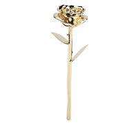 OEBUAFI Véritable Rose éternelle Plaquée Or 24 Carats, Rose Préservée Encapsulée dans Une Résine Protéique avec Base pour Cadeau de Saint-Valentin, Petite Amie, épouse, Mère, Décoration