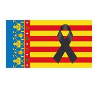 Oedim Drapeau de la communauté valencienne avec crépon, 150 x 85 cm, renforcé et surpiqué, drapeau avec 4 œillets métalliques et résistant à l'eau