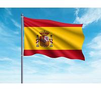 OEDIM Drapeau de l'Espagne | 150x85cm | Renforcé et surpiqûres | Drapeau avec 2 oeillets métalliques et résistant à l'eau