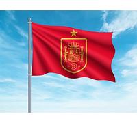 oedim drapeau d'Espagne de football mondial 2018 Russie 150 x 80 cm | drapeau allemand du monde Russie 2018 | renforcée avec ruban de nylon | Idéal pour accrocher en balcons et façades | Design