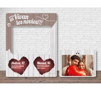 Oedim Photocall + Affiche First Dates personnalisée modèle 2, 80 x 100 cm, événements ou célébrations ponctuels, fenêtre découpée, photocall amusant