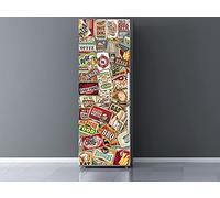 OEDIM Sticker Frigo Plaques d'immatriculation Alimentaires, Adhésif Solide et économique, Autocollant adhésif décoratif Design élégant