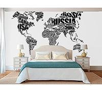 Oedim Sticker mural en vinyle Décoration Murale Motif carte typographique 400x300cm