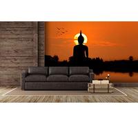 Oedim Sticker Mural en Vinyle pour décoration Murale Bouddha au Coucher du Soleil Décoration Murale 200 x 150 cm