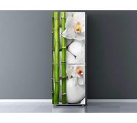 Oedim Stickers Autocollants Vinyle adhésif Muraux Frigo Motif Divers Branche Bambou Pierre Blanches Fleurs Lotus Zen SPA 185 x 70 cm | Déco Meuble et réfrigérateur Cuisine Etiquette Décorative | …