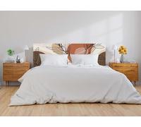 Oedim Tête de lit en PVC Feuilles Abstraites Tons beiges, 150 x 60 cm, tête de lit légère, élégante, résistante et économique