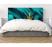 OEDIM Tête de lit Impression Numérique sur PVC | Fleur Jaune et Feuilles Vertes | De 150 x 60 cm | Sticker Vinyle Adhésif Autocollant Fond Mural |