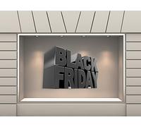 Oedim Vinyle Black Friday vitrines Soldes Texte Black Friday Gris | 100 cm de Long X 77 cm de Haut | Vinyle adhésif | Decora Votre Vitrine | Autocollants adhésives Vitrine | Vinyles pour Affaires