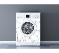 Oedim Vinyle décoratif pour machine à laver en marbre noir et blanc pour machines à laver, décoration de cuisine, autocollant pour machine à laver