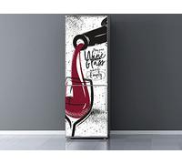 Oedim Vinyle décoratif pour réfrigérateur, verre avec vin, 185 x 60 cm, vinyle décoratif pour réfrigérateurs, décoration pour cuisine, autocollant réfrigérateur