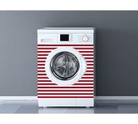 Oedim Vinyle lave-linge Rayures Couleur Grenat Vinyle décoratif pour machine à laver, décoration pour cuisine, colle machine à laver