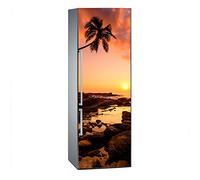Oedim Vinyle pour réfrigérateur Coucher de soleil tropical 185 x 70 cm | Adhésif résistant et économique | Autocollant décoratif au design élégant