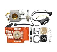 OEFNOCLKG Ensemble de Bobine d'allumage de démarreur à recul, Compatible avec Les pièces du Kit de réparation de carburateur de tronçonneuse 362 365 371 372 372XP