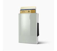 ÖGON DESIGN - CASCADE SLIM | Glossy Cloud - Portefeuille Gris en Aluminium et Cuir vernis