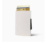 ÖGON DESIGN - CASCADE SLIM | Traforato White - Portefeuille Blanc en Aluminium et Similicuir