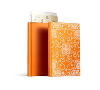 ÖGON -DESIGNS- Porte-Cartes Automatique en Aluminium, Protection RFID, Portefeuille Original, Fin et Minimaliste pour Homme et Femme, capacité 1 à 6 Cartes, modèle Slider (Gravure Bandana)