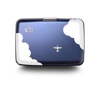 ÖGON -DESIGNS- Porte-Cartes en Aluminium avec Fermoir en métal, Protection RFID Contre la fraude et la démagnétisation, Portefeuille Compact, modèle Smart Case Stockholm (Gravure Fly)