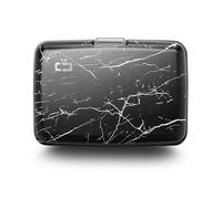 ÖGON -DESIGNS- Porte-Cartes en Aluminium avec Fermoir en métal, Protection RFID Contre la fraude et la démagnétisation, Portefeuille Compact, modèle Smart Case Stockholm (Gravure Marble)