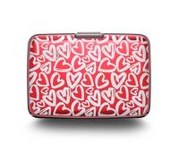 ÖGON -DESIGNS- Porte-Cartes en Aluminium avec Fermoir en métal, Protection RFID Contre la fraude et la démagnétisation, Portefeuille Compact, modèle Smart Case Stockholm (Gravure Love Tag)