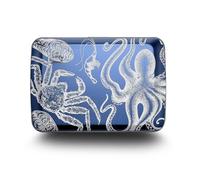 ÖGON -DESIGNS- Porte-Cartes en Aluminium avec Fermoir en métal, Protection RFID Contre la fraude et la démagnétisation, Portefeuille Compact, modèle Smart Case Oslo (Gravure Abyss)