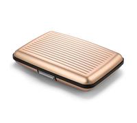ÖGON -DESIGNS- Porte-Cartes en Aluminium avec Fermoir en métal, Protection RFID Contre la fraude et la démagnétisation, Portefeuille Compact, modèle Smart Case Stockholm (Aluminium Rose Gold)