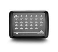 ÖGON -DESIGNS- Porte-Cartes en Aluminium avec Fermoir en métal, Protection RFID Contre la fraude et la démagnétisation, Portefeuille Compact, modèle Smart Case Oslo (Gravure Invaders)
