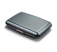 ÖGON -DESIGNS- Porte-Cartes en Aluminium avec Fermoir en métal, Protection RFID Contre la fraude et la démagnétisation, Portefeuille Compact, modèle Smart Case Stockholm (Aluminium Platinium)