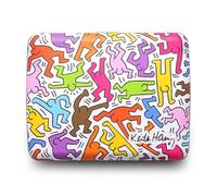 ÖGON -DESIGNS- Portefeuille en Aluminium, Grande capacité avec Fermoir en métal, Protection RFID Contre la fraude et la démagnétisation, modèle Smart Case Oslo Large (Collab Keith Haring Color)
