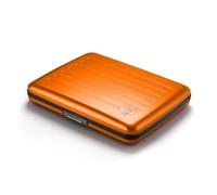 ÖGON -DESIGNS- Portefeuille en Aluminium, Grande capacité avec Fermoir en métal, Protection RFID Contre la fraude et la démagnétisation, modèle Smart Case Oslo Large (Aluminium Orange)
