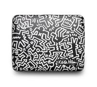 ÖGON -DESIGNS- Portefeuille en Aluminium, Grande capacité avec Fermoir en métal, Protection RFID Contre la fraude et la démagnétisation, modèle Smart Case Oslo Large (Collab Keith Haring White)