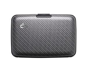 ÖGON -DESIGNS- Smart Case Portefeuille avec Protection RFID - Porte-Cartes Compact et Minimaliste pour Hommes et Femmes - Effet Carbone/Tissage Large