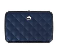 Ögon Quilted Button Card Holder Porte-cartes RFID-safe bleu marine