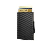 ÖGON Smart Wallets - Cascade Slim Wallet - Portefeuille Automatique en aluminium et Cuir - RFID Protection - Capacité 8 Cartes et Billets
