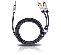 Oehlbach 60002 i-Connect Câble 3,5mm jack-2 RCA 1,50m Noir