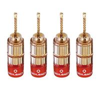 Oehlbach Connecteur haut-parleur 3022 Banana Solution Flex – prise banane mâle or – Pack de 4