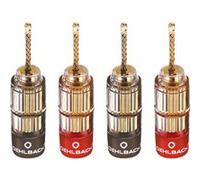Oehlbach Connecteur haut-parleur 3022 Banana Solution Flex – prise banane mâle or – Pack de 4