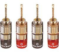 Fiche haut-parleur mâle, droit Oehlbach 3022 rouge, noir 4 pc(s)