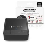 Oehlbach Émetteur et récepteur Bluetooth BTR Innovation 5.2 aptX OLED 20h Portée 10 m Noir