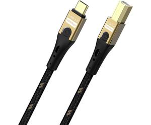 Oehlbach Câble USB-C USB 2.0 USB-C®, USB-B mâle 2 m noir/or blindage par tresse D1C9548