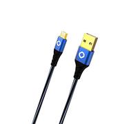 OEHLBACH Câble USB Plus Micro - USB pour Android - USB Type A 2.0 vers MicroB - Gaine PVC - OFC - Bleu/Noir - 2 m