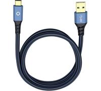 Oehlbach Câble USB USB 3.2 Gen1 USB-A mâle, USB-C® mâle 3.00 m bleu contacts dorés 9328