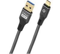 Oehlbach Câble USB USB 3.2 Gen1 USB-C® mâle, USB-A mâle 2 m anthracite contacts dorés D1C9373