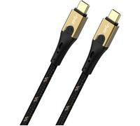 Oehlbach Câble USB-C Primus D1C9532 USB 3.2 Gen2 mâle-mâle 10 Gbit/s 40 W 2 m noir/doré
